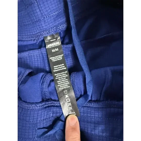 RBX Active Men's Training Shorts Blue Size M Elastic Waist Zipper Pocket - Picture 3 of 5